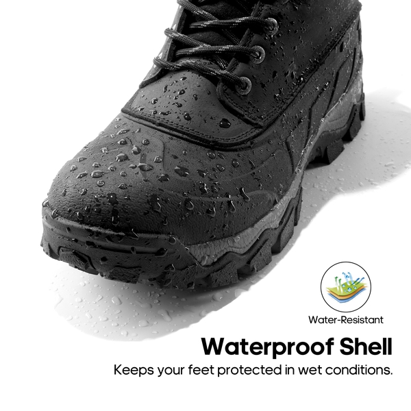 Men's Insulated Water-Resistant Snow  Boots - BLACK - 5